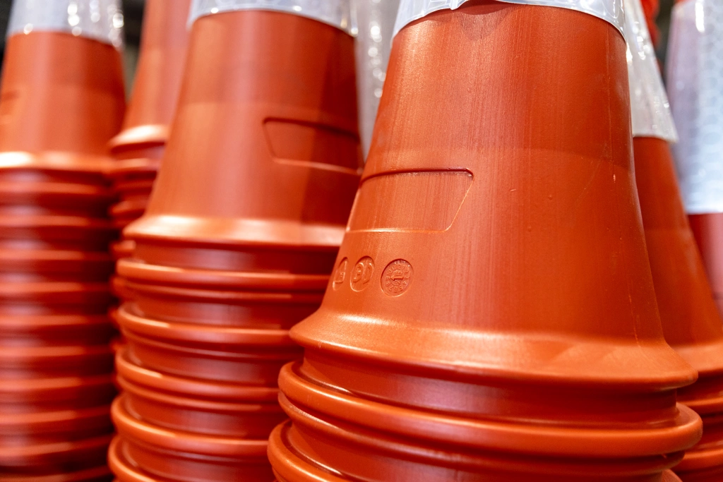 Traffic cone tops at Heyside Group
