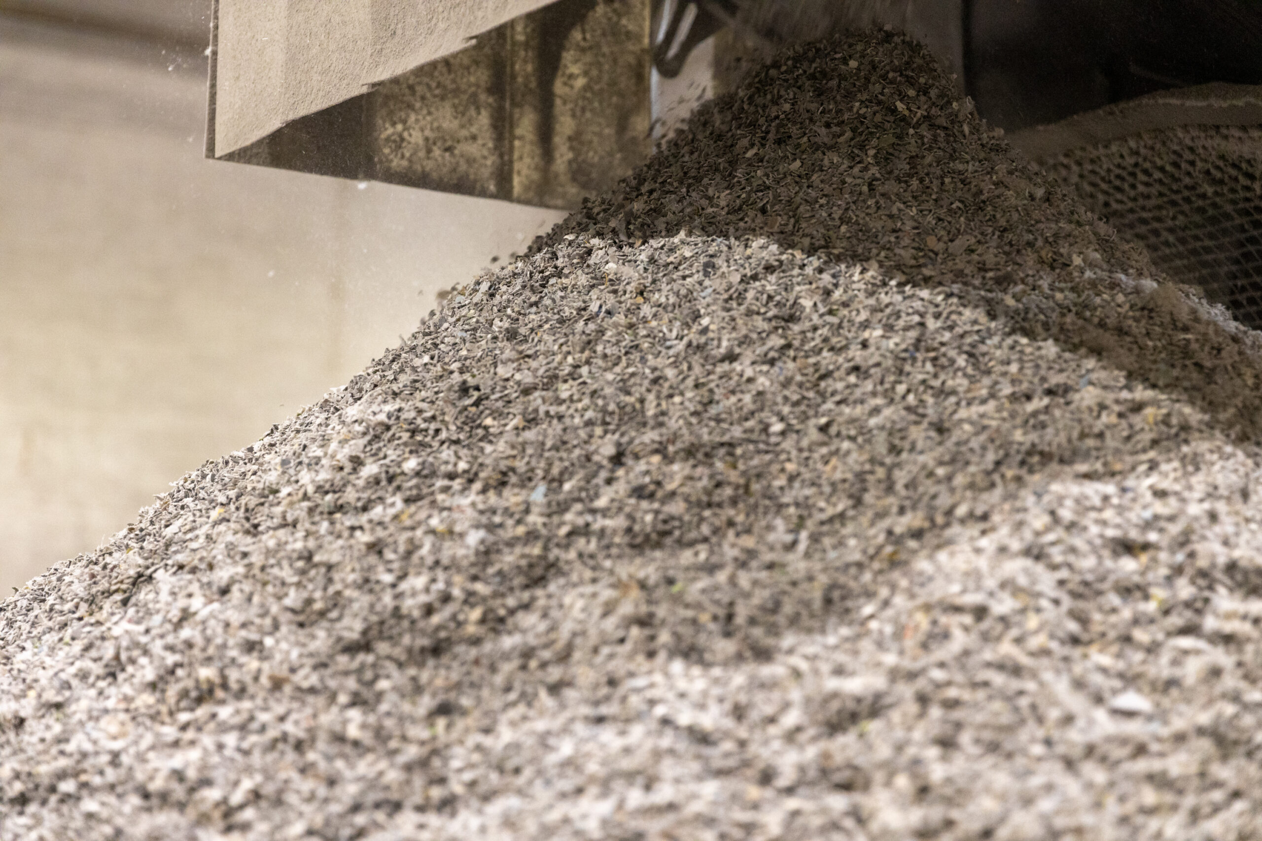 Pile of recycled plastic diverted from UK landfills